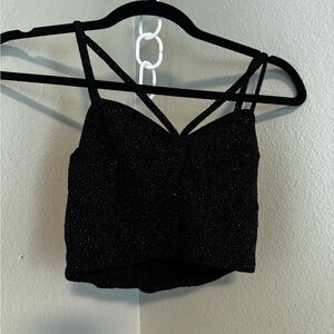 Black glitter crop top